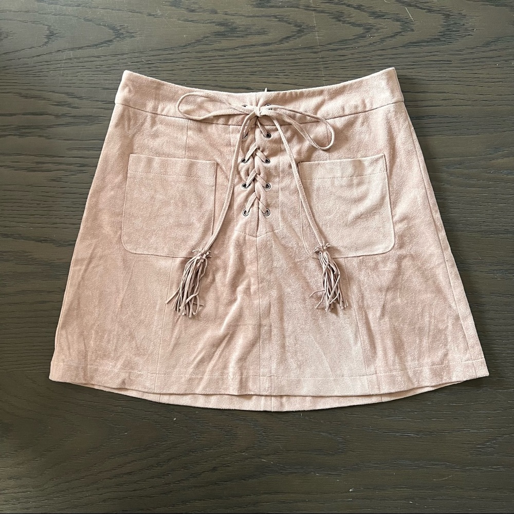 Tan suede skirt